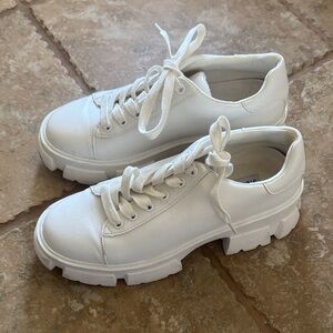Steve Madden White Platform Sneakers